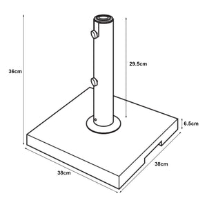 Piedistallo per Ombrellone Bomba Blocco di Granito - Quadrato casa.pro