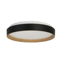 Sorrento LED Flush Nero con Trasferimento Legno