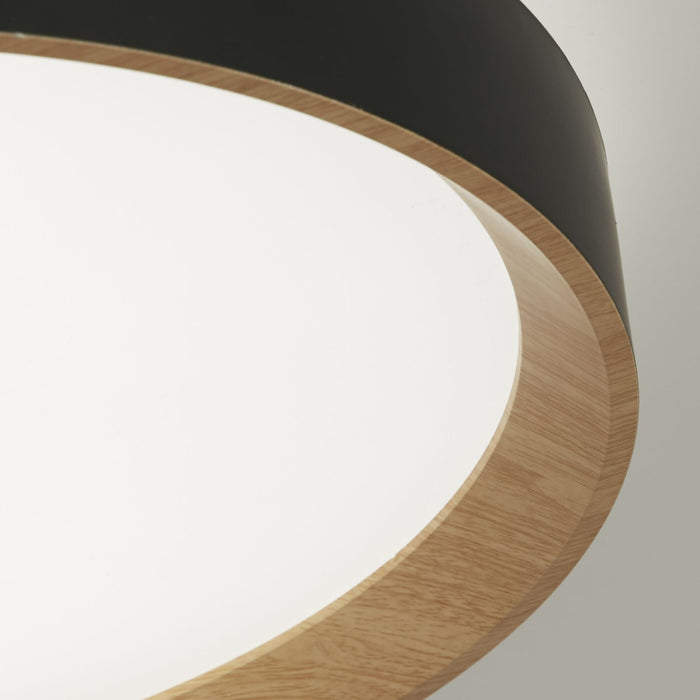 Sorrento LED Flush Nero con Trasferimento Legno