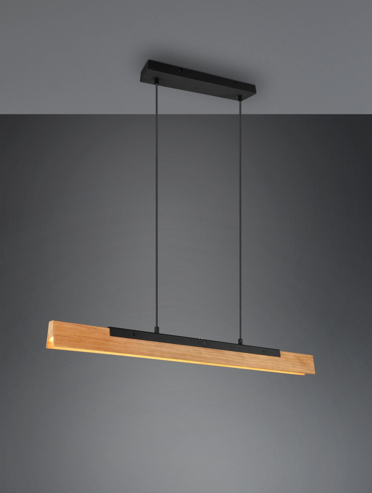 Sospensione KERALA LED legno naturale e metallo nero 341610132