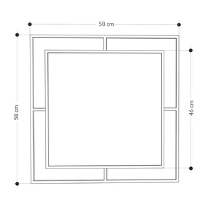 Specchio quadrato Corner con doppia cornice in metallo nero