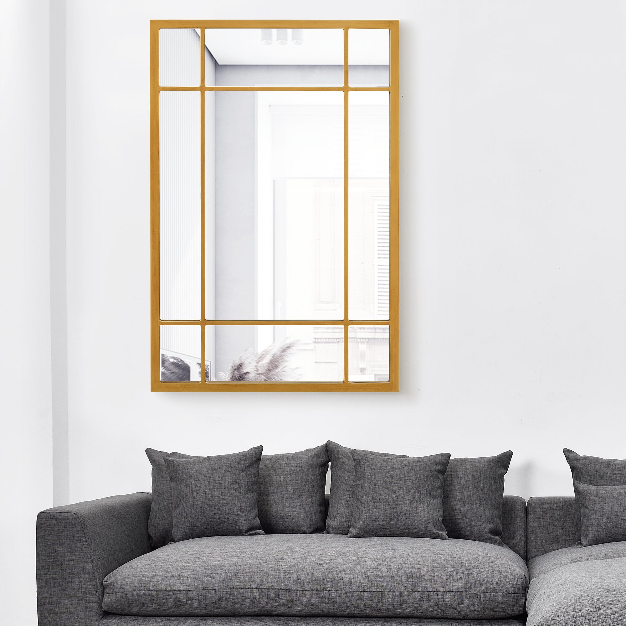 Specchio da Parete Colobraro 90 x 60 cm Rettangolare - color Oro [en.casa]