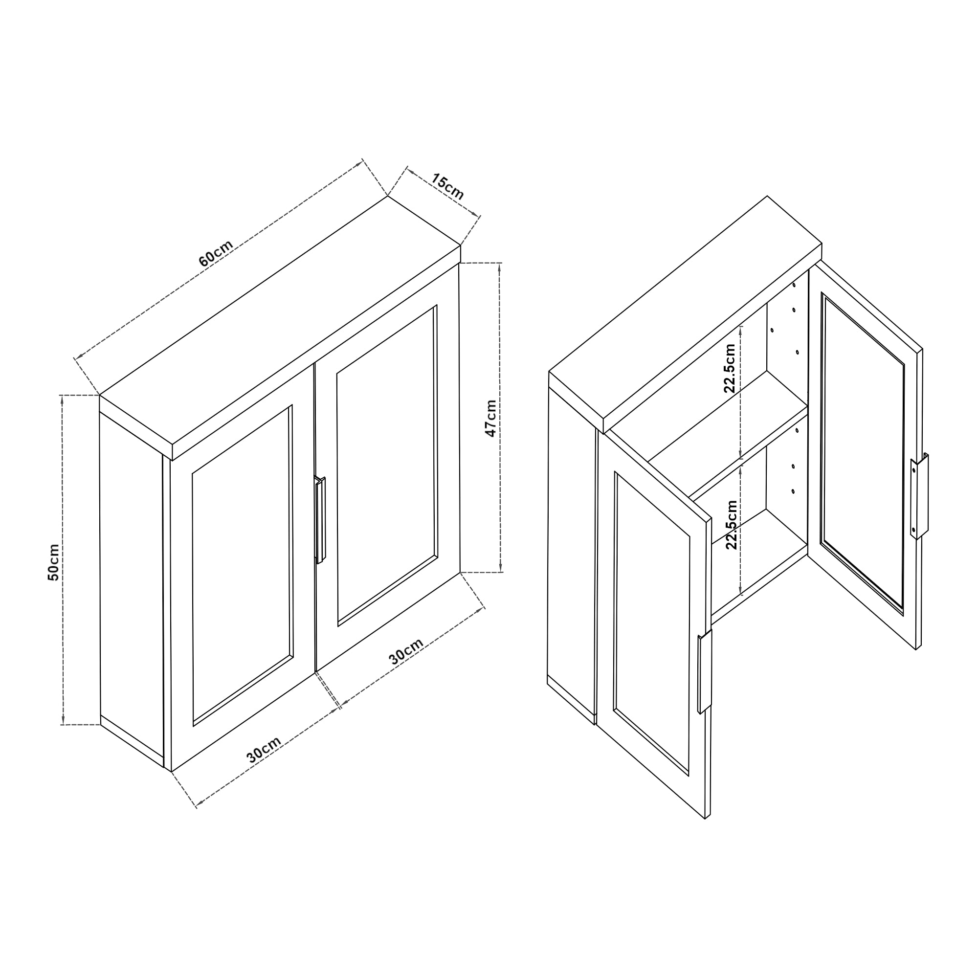 Set 4 Mobili da Bagno Namsskogan in effetto Legno Intarsiato color Noce [en.casa]