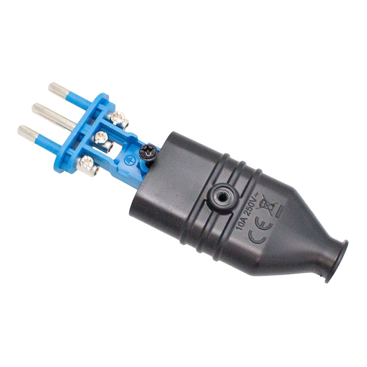 Spina Antischiacciamento 2P+T In PVC 10A 250V Nero