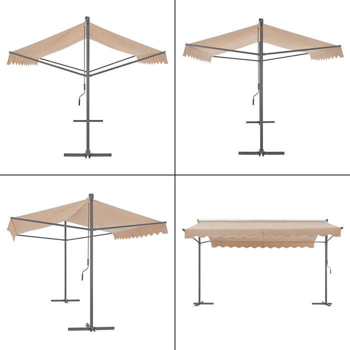 Tenda da sole Autoportante 'Selenizza' (Lu x La x A) 300 x 300 x 260 cm Inclinazione Tenda Regolabile - color Sabbia