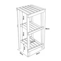 Scaffale da Bagno Kinnula con 3 Ripiani a Doghe Legno di Pino Naturale 90 x 30 x 30 cm [en.casa]