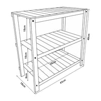 Scaffale Autoportante Multia a 3 Ripiani Portaspezie 40 x 43 x 15 cm Legno di Pino Tinto [en.casa]