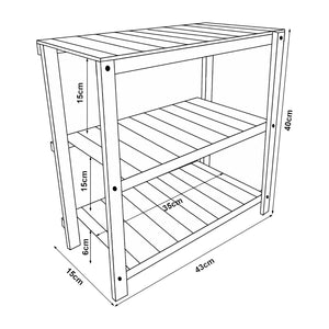 Scaffale Autoportante Multia a 3 Ripiani Portaspezie 40 x 43 x 15 cm Legno di Pino Tinto [en.casa]