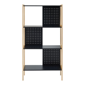 Scaffale Dønna Libreria 120 x 63 x 28 cm Nero /Effetto Legno [en.casa]