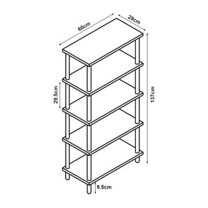 Scaffale Aperta Hirvensalmi a 5 Piani 137 x 60 x 29 cm Bianco [en.casa]