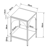 Tavolino Akaa con Scomparto Aperto Arcuato 52 x 35 x 35 cm Bianco [en.casa]