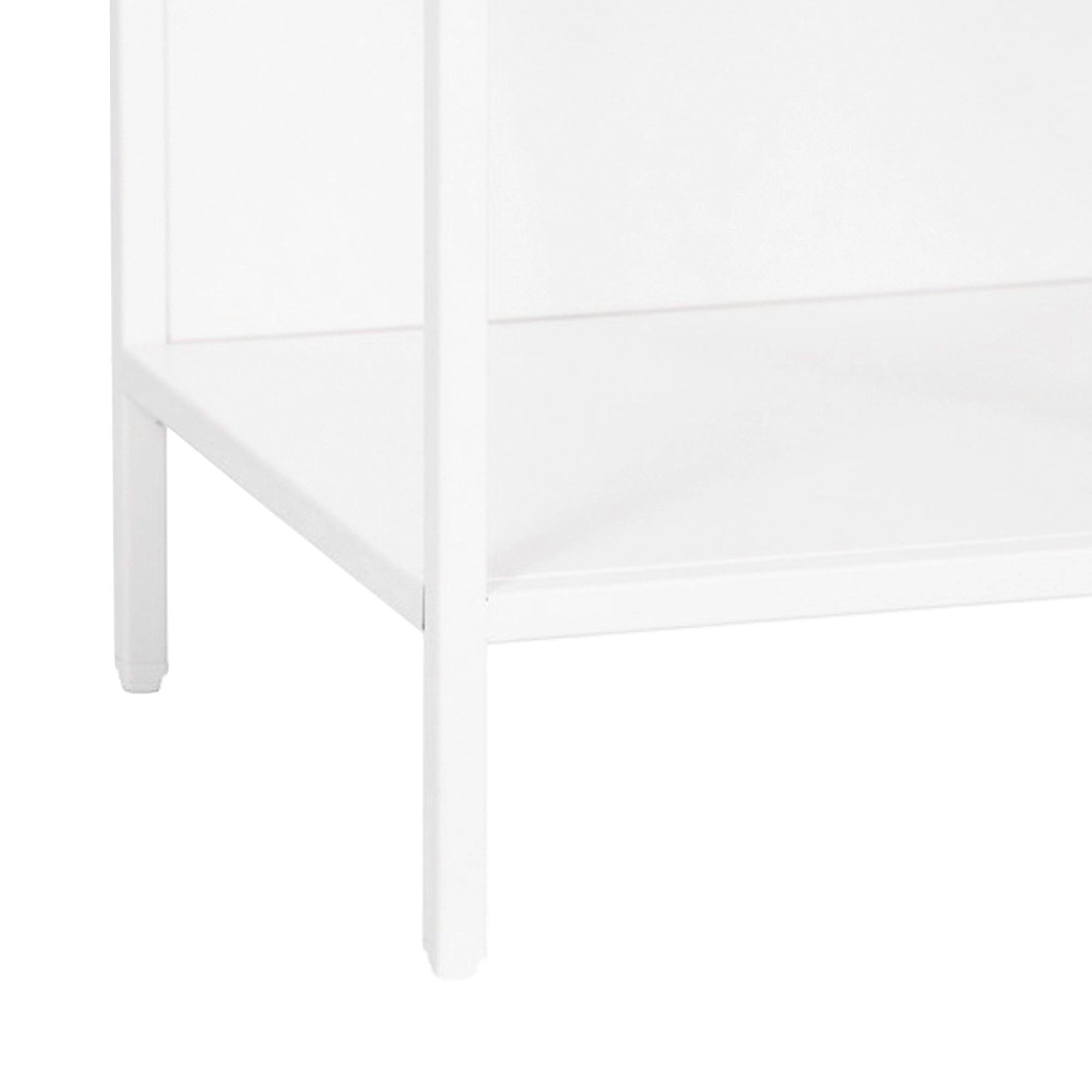 Tavolino Akaa con Scomparto Aperto Arcuato 52 x 35 x 35 cm Bianco [en.casa]