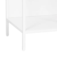 Tavolino Akaa con Scomparto Aperto Arcuato 52 x 35 x 35 cm Bianco [en.casa]