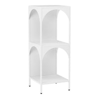 Scaffale Akaa con Scomparti Aperti Arcuati 92,5 x 35 x 35 cm Bianco [en.casa]