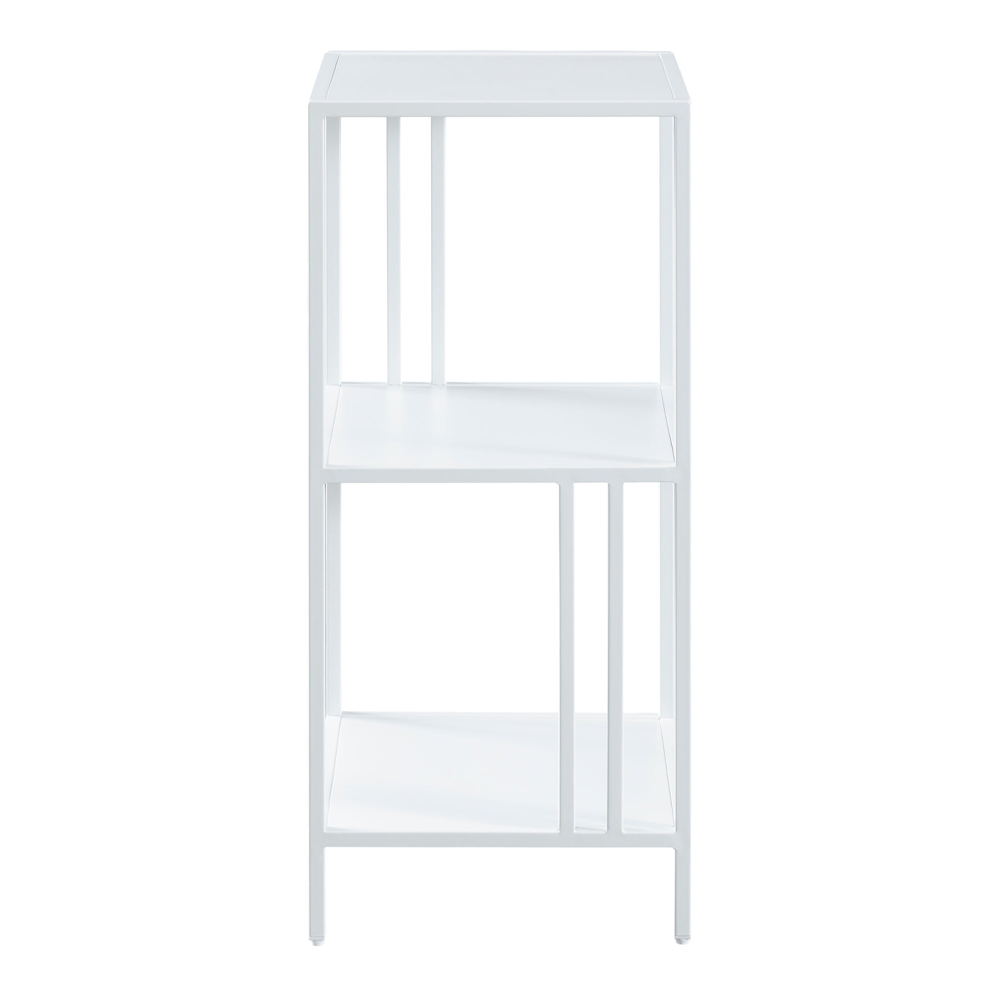 Scaffale Basso Kumlinge in Acciaio a 3 Ripiani Quadrati 80 x 35 x 35 cm Bianco [en.casa]