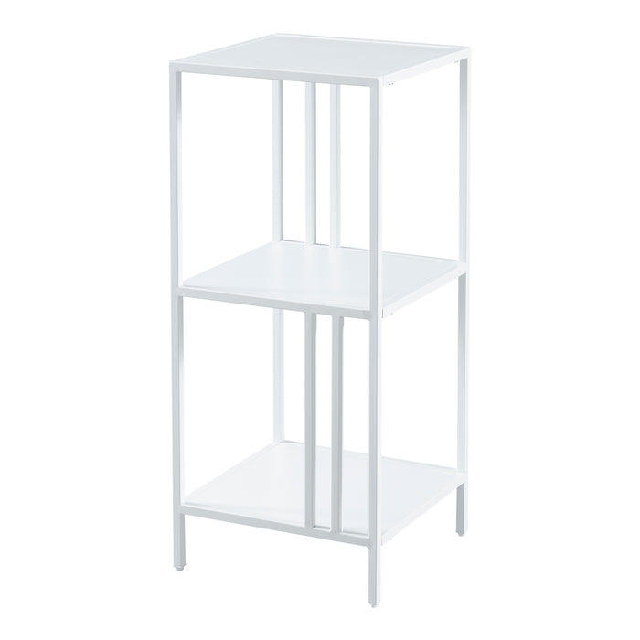 Scaffale Basso Kumlinge in Acciaio a 3 Ripiani Quadrati 80 x 35 x 35 cm Bianco [en.casa]