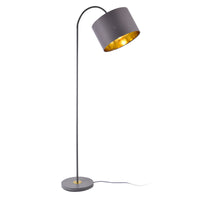 Lampada da Terra Alta 173 cm Lampada a Stelo Curvo con Paralume Orientabile - Piantana con Abat-jour Cilindrico in