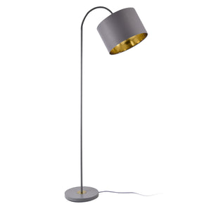 Lampada da Terra Alta 173 cm Lampada a Stelo Curvo con Paralume Orientabile - Piantana con Abat-jour Cilindrico in