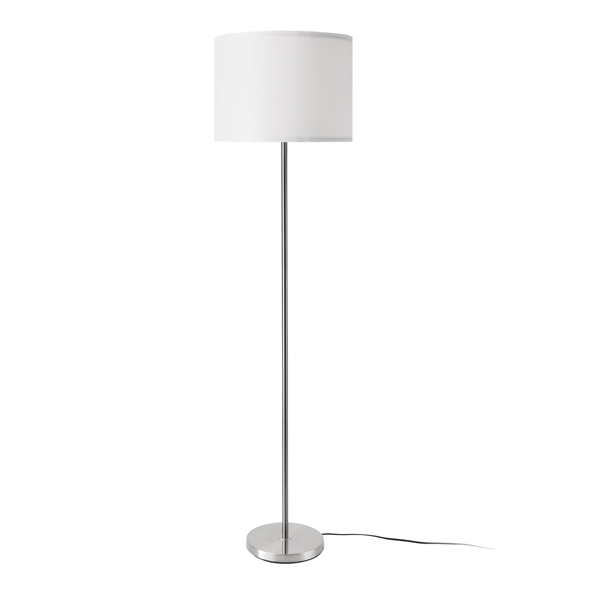 Lampada da Terra Tamworth con Paralume Cilindrico Bianco - lux.pro