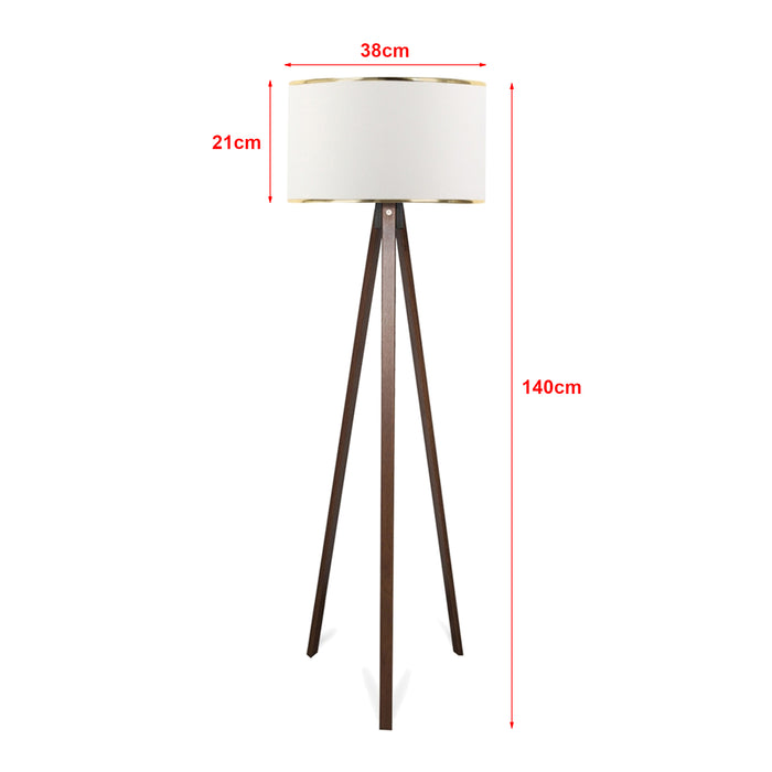 Lampada da Terra 'Newport' - Altezza 140 cm - Piantana Tripode Lampada a Treppiedi con Paralume in PVC / Tessuto -