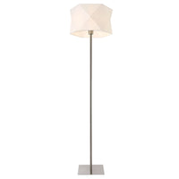 Lampada da Terra Alta 152 cm con Piantana Dritta con Paralume Bianco Cilindrico con Taglio Poligonale Lampada a Stelo in