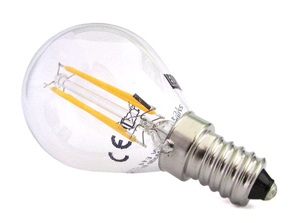 Stock 4 Lampade Filo Led Con Filamento E14 G45 4W 360 Gradi Bianco Caldo 2700K Bulbo Globo Piccolo Sfera