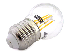 Stock 4 Lampade Filo Led a Filamento Zaffiro Sintetico E27 G45 4W 360 Gradi Bianco Caldo 2700K Bulbo Piccolo Sfera