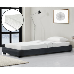 Corium Struttura Letto Imbottito con Materasso a Schiuma Fredda 90 x 200 cm Letto Singolo con Rivestimento in Similpelle