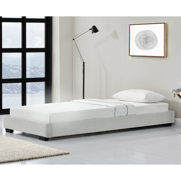 Letto Singolo Hamar 90 x 200 cm Rivestimento in Similpelle Bianco Corium