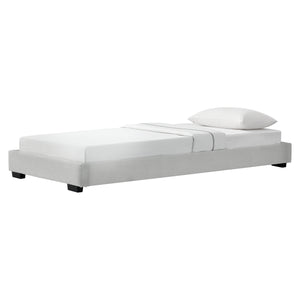 Letto Singolo Hamar 90 x 200 cm Rivestimento in Similpelle Bianco Corium