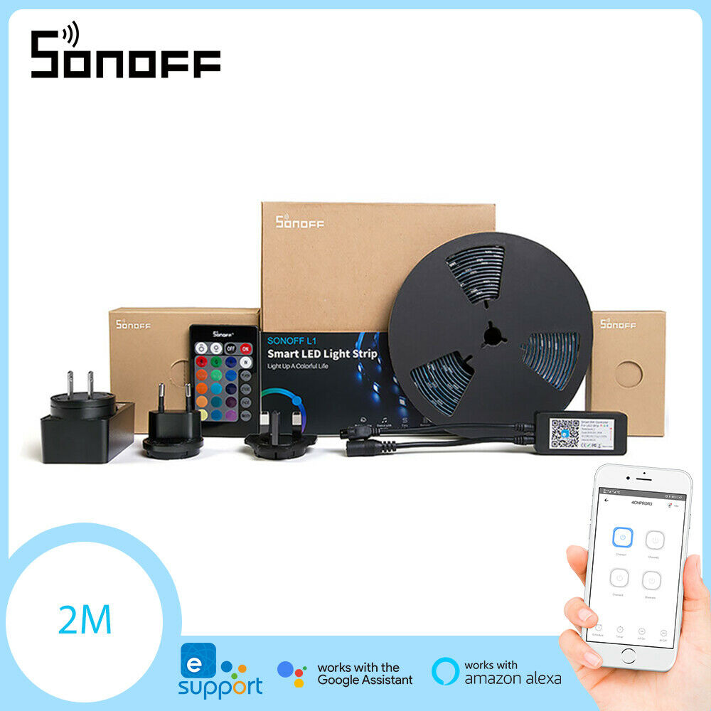 SONOFF L1 Striscia Strip LED  2MT SMART WIFI REMOTO RGB ALEXA GOOGLE IP65