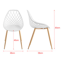 [en.casa] Set da 2 Sedie di Design in Plastica con Gambe in Metallo per Sala da Pranzo / Ristorante / Sale di Attesa -