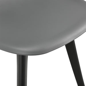 [en.casa] Sedie per Sala da Pranzo Design 83 x 54 x 48 cm Set di 2 Pezzi Plastica Grigio/Nero