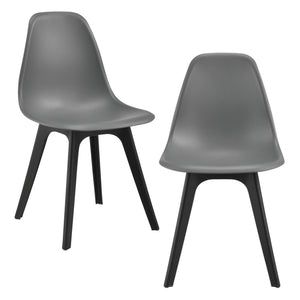 [en.casa] Sedie per Sala da Pranzo Design 83 x 54 x 48 cm Set di 2 Pezzi Plastica Grigio/Nero