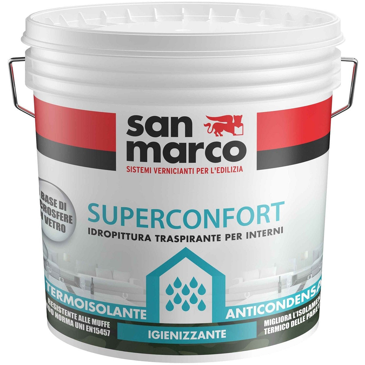 Superconfort Pittura Per Interni Anticondensa Termoisolante Traspirante Antimuffa, Bianco - Lt. 14