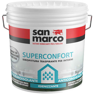 Superconfort Pittura Per Interni Anticondensa Termoisolante Traspirante Antimuffa, Bianco - Lt. 14