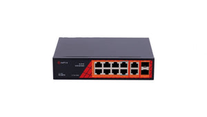 Switch Hi-PoE 8 porte PoE + 2 SFP + 2 RJ45 GigaBit 10/100/1000Mbps