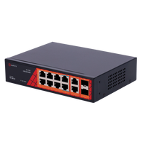 Switch Hi-PoE 8 porte PoE + 2 SFP + 2 RJ45 GigaBit 10/100/1000Mbps