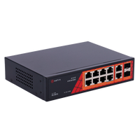 Switch Hi-PoE 8 porte PoE + 2 SFP + 2 RJ45 GigaBit 10/100/1000Mbps