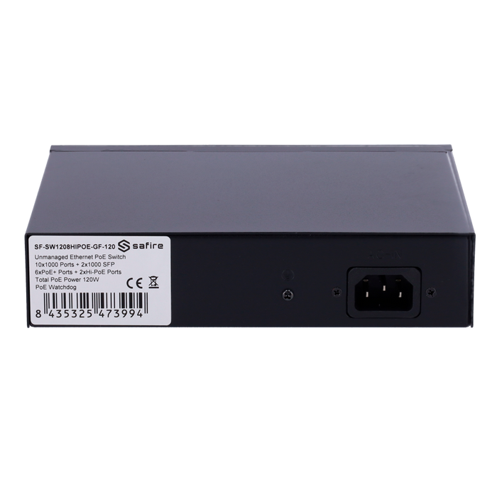 Switch Hi-PoE 8 porte PoE + 2 SFP + 2 RJ45 GigaBit 10/100/1000Mbps