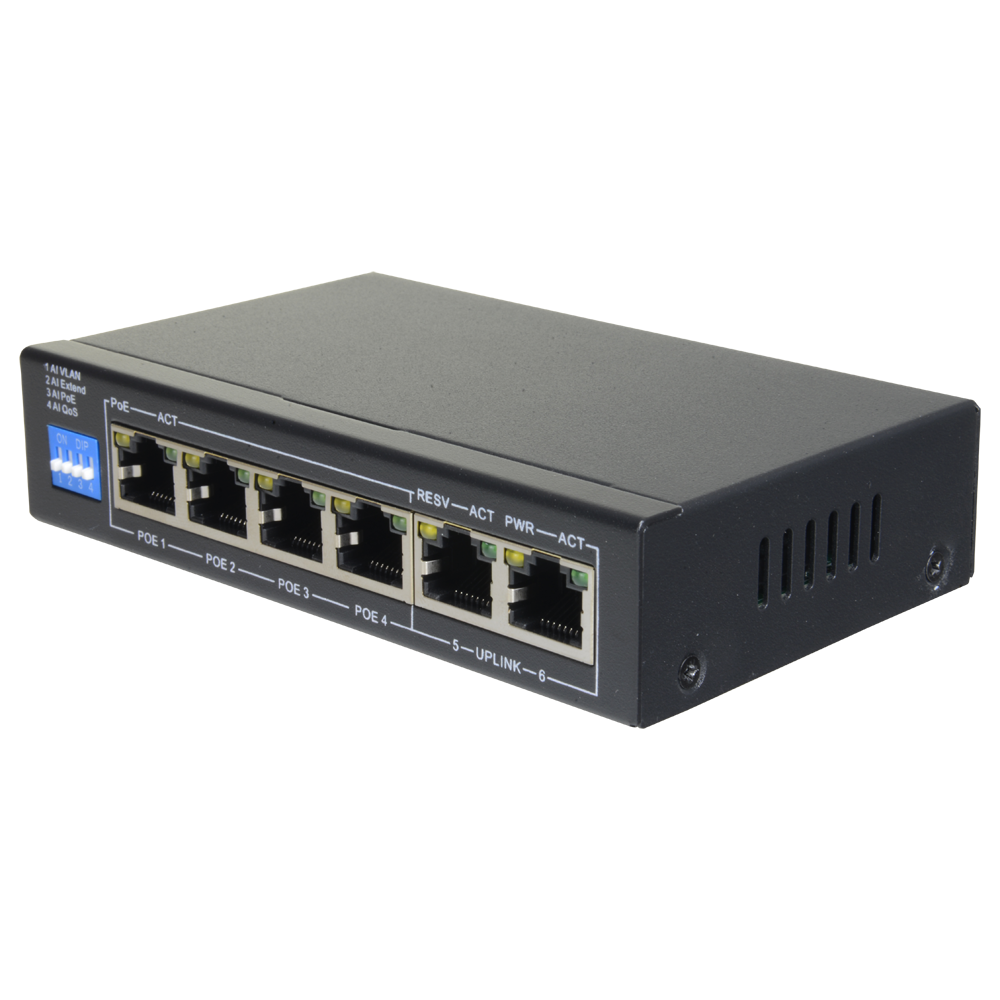 Switch Safire 4 Canali Poe 2 Up Link 10/100/100 SF-SW0604POE-G-60