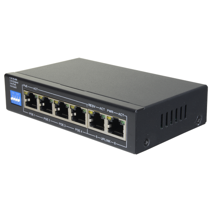 Switch Safire 4 Canali Poe 2 Up Link 10/100/100 SF-SW0604POE-G-60