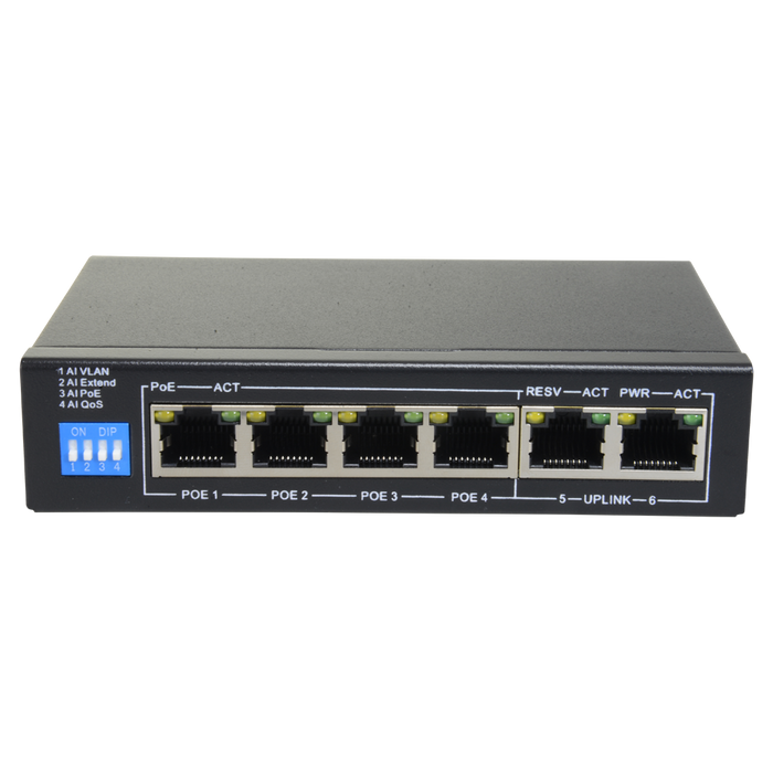 Switch Safire 4 Canali Poe 2 Up Link 10/100/100 SF-SW0604POE-G-60