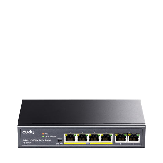 Switch di rete 4 Porte PoE + 2 Porte Uplink 10/100Mbps 60W Switch non gestionale Cudy FS1006P