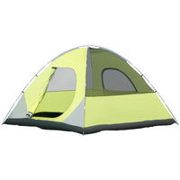 Tenda da Campeggio 3-4 Persone a Cupola 300x300x180cm Impermeabile e Anti UV Giallo e Grigio