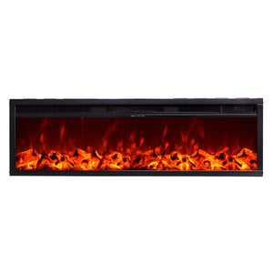 Camino Elettrico da Incasso 40x128x18 cm Effetto Fiamma 1500W Tanzania