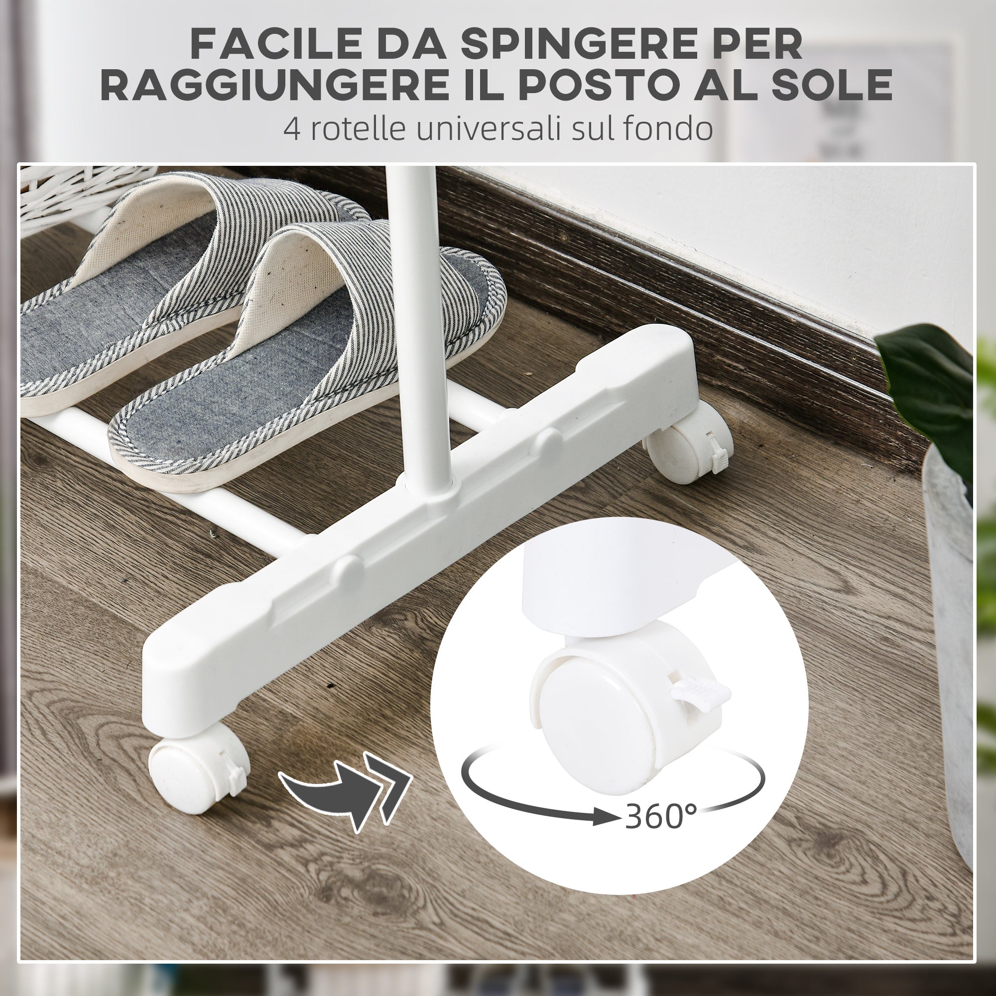 Stender Porta Abiti ad Altezza Regolabile 68,5x42x87-145 cm con Fondo Portaoggetti Argento e Bianco