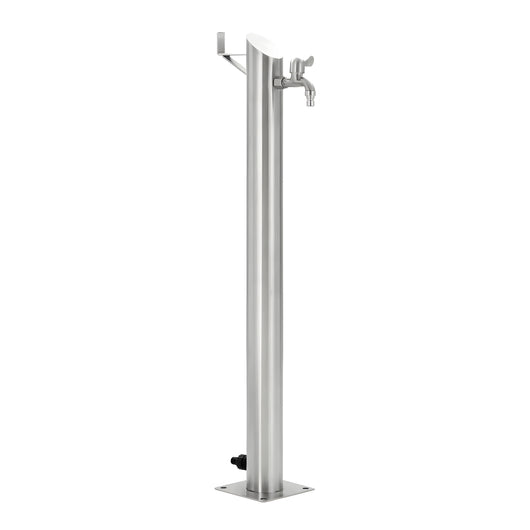 Fontana da giardino a colonna esterno tiglio acciaio inox spazzolato h 95 cm *** confezione 1