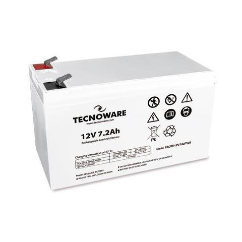 TECNOWARE POWER BATTERY 12V 7.2AH (EACPE12V7A2TWB) - BATTERIA ERMETICA AL PIOMBO - FASTON 6.3 MM