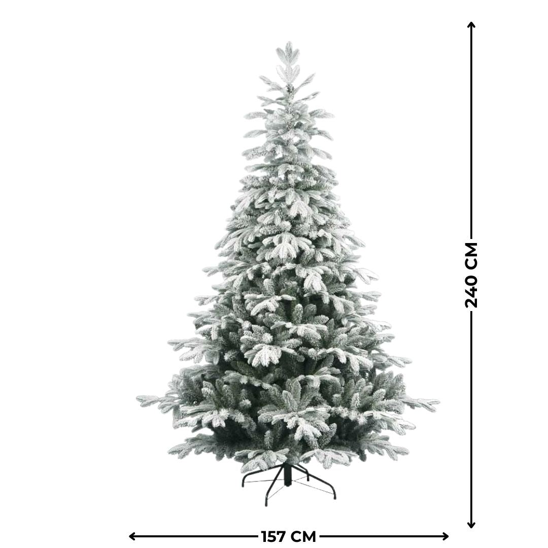 Albero di Natale realistico Innevato alto 180 cm realizzato in PE+PVC floccato